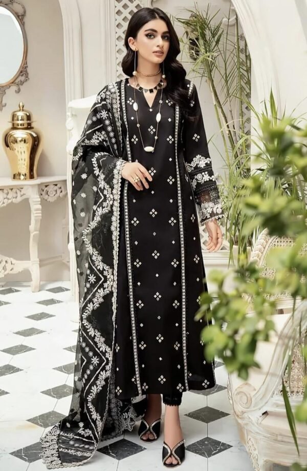 Lawn  Embroidery 3pc